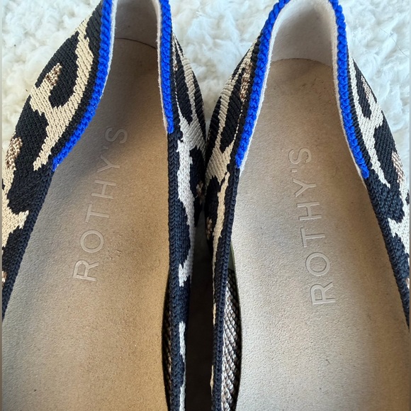 Rothy’s The Square Leopard Desert Cat Knit Flats Washable Size 7 - Picture 2 of 7